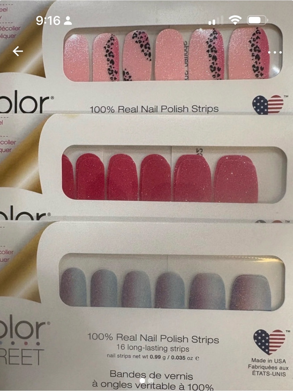 FLASH SALE!! Color StreetAssorted Pink & Glitter Nail Polish Strips (3 Packs)
